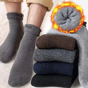 1-5Pairs Winter Men'S Merino Wool Socks Super Thick Warm High Quality Harajuku Retro Snow Casual Antifreeze Cashmere Socks Men