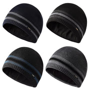 Men’s Winter Fleece Beanie - Soft, Warm, Windproof Knitted Hat for Outdoor Activities & Skiing