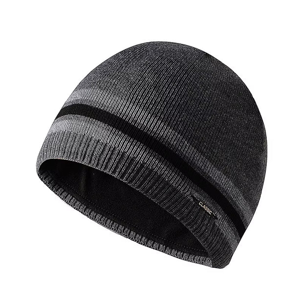 Men’s Winter Fleece Beanie - Soft, Warm, Windproof Knitted Hat for Outdoor Activities & Skiing