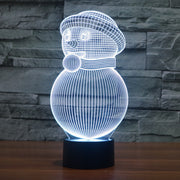 Christmas snowman colorful 3D lights