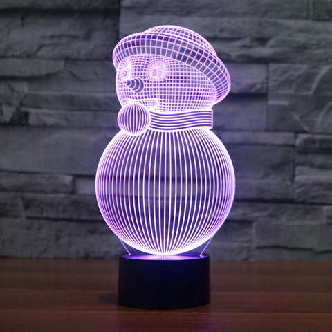 Christmas snowman colorful 3D lights