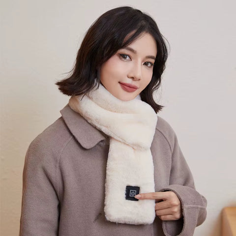 USB Rechargeable Electric Heating Scarf - Adjustable 3-Temperature Levels, Washable Winter Neck Cover