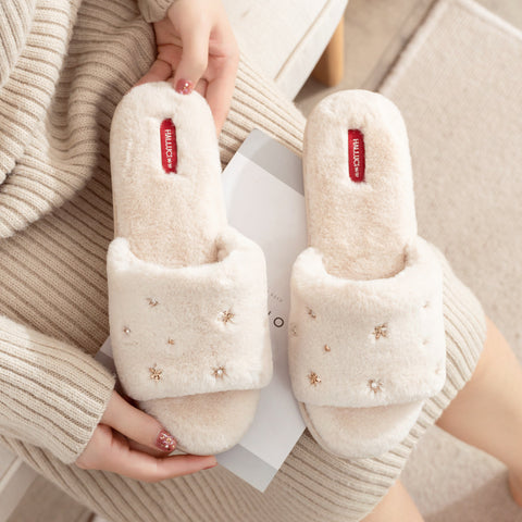 Plush Fish Mouth Christmas Slippers