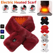 USB Rechargeable Electric Heating Scarf - Adjustable 3-Temperature Levels, Washable Winter Neck Cover