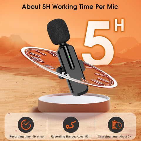 Pro Audio On-The-Go! Wireless lapel mic for iPhone/Android (vlog/podcast) | 32hr battery |  #WirelessMic #ContentCreatorGear #PodcastEssentials