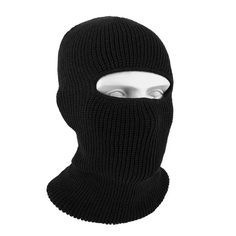 2-in-1 Winter Knitted Beanie with Mask - Trendy Full-Face Balaclava Hat for Men, Tactical Ski Cap with Earmuffs