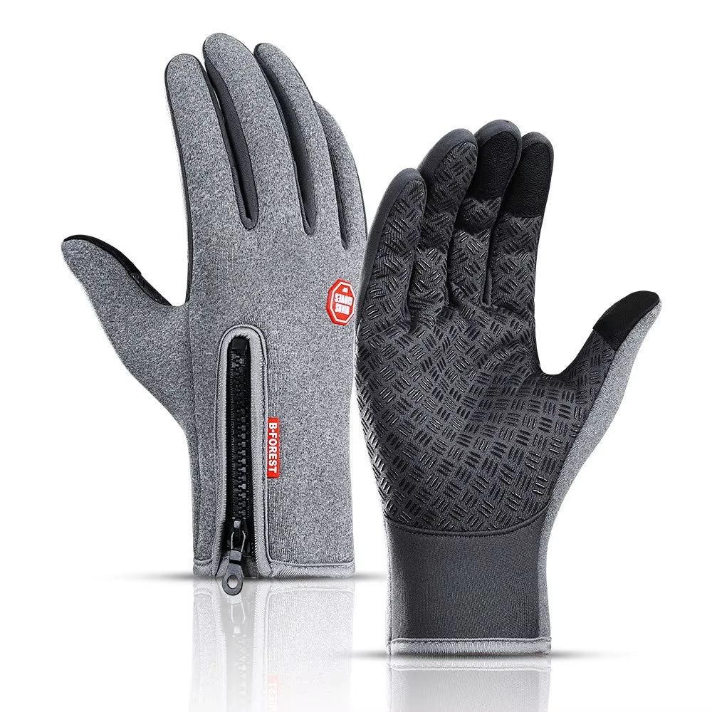 Winter Warm Men Black Gloves Waterproof Women Touchscreen Sports Fishing Ski Bicycle Cycling Windproof Non-Slip Gloves