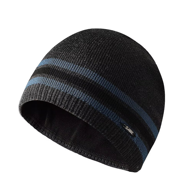 Men’s Winter Fleece Beanie - Soft, Warm, Windproof Knitted Hat for Outdoor Activities & Skiing