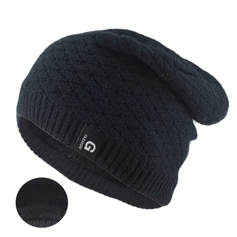 Winter Warm Knitted Beanie - Unisex Fashion Letter Design, Thick Outdoor Hat for Sports & Casual Wear