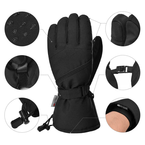 Waterproof Ski Snowboard Gloves Touchscreen Outdoo Mitten 3M Thinsulate Snow Gloves Motorcycle Gloves Motorcycle Gloves