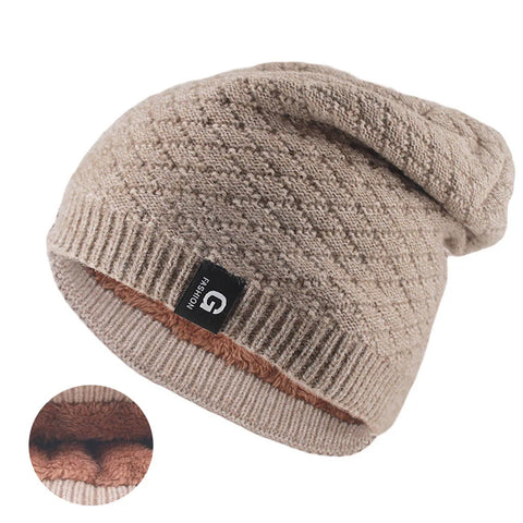 Winter Warm Knitted Beanie - Unisex Fashion Letter Design, Thick Outdoor Hat for Sports & Casual Wear