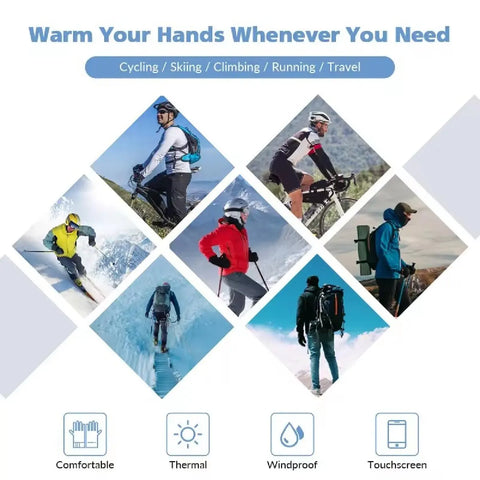 Professional Waterproof Thermal Motorcycle Gloves with Fleece Lining and Touch Screen Capability for Winter Riding