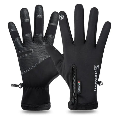 Professional Waterproof Thermal Motorcycle Gloves with Fleece Lining and Touch Screen Capability for Winter Riding