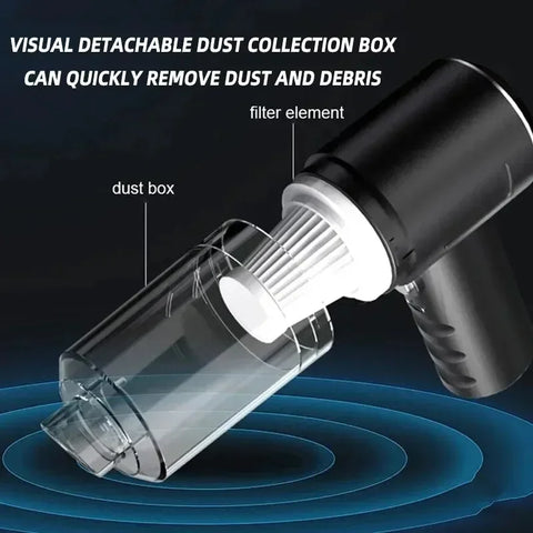 Portable Handheld Vacuum Cleaner - Compact Multi-Purpose Design for Cars and Small Household Cleaning