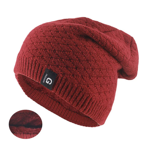 Winter Warm Knitted Beanie - Unisex Fashion Letter Design, Thick Outdoor Hat for Sports & Casual Wear