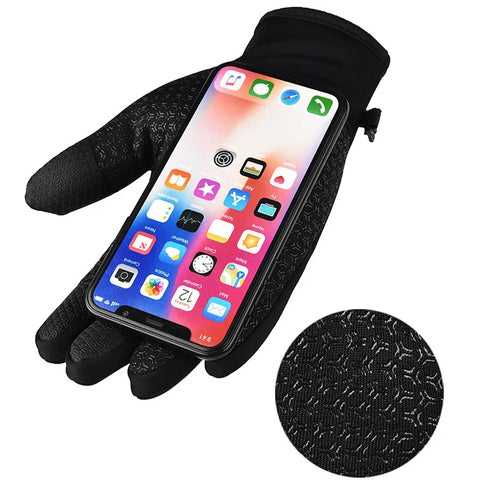 Winter Touchscreen Ski Mittens - Plus Size, Plush Velvet Fleece, Thick & Warm Outdoor Cycling Gloves for Men & Women