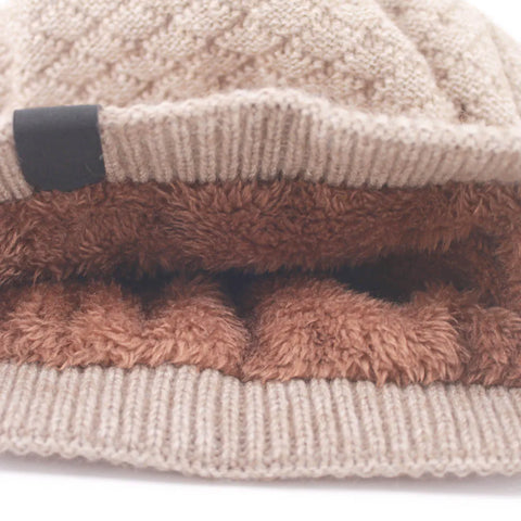 Winter Warm Knitted Beanie - Unisex Fashion Letter Design, Thick Outdoor Hat for Sports & Casual Wear