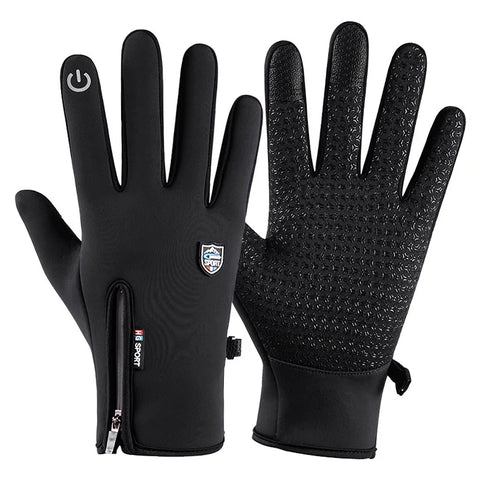 Winter Touchscreen Ski Mittens - Plus Size, Plush Velvet Fleece, Thick & Warm Outdoor Cycling Gloves for Men & Women