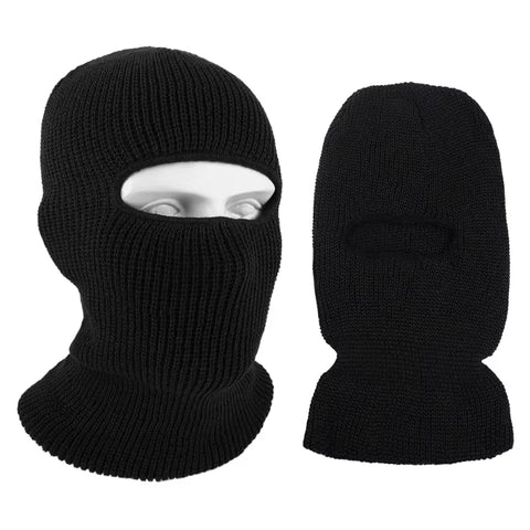 2-in-1 Winter Knitted Beanie with Mask - Trendy Full-Face Balaclava Hat for Men, Tactical Ski Cap with Earmuffs