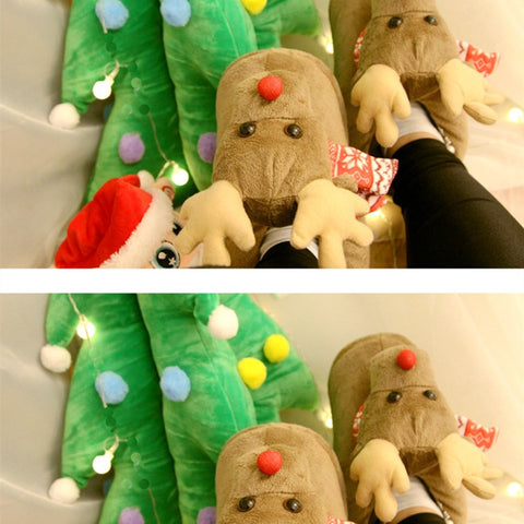 Cute Couple Christmas Elk Slippers