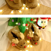 Cute Couple Christmas Elk Slippers