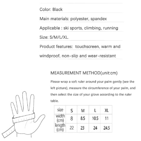 Winter Warm Full Fingers Waterproof Wind Proof Cycling Outdoor Sports Running Motorcycle Ski Touch Screen Fleece Gloves