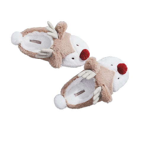 Christmas Style Cute Fawn Fur Bag With Women's Slippers