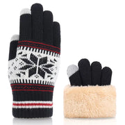 Women's Winter Knitted Full Finger Gloves - Solid Woolen Touch Screen Mittens for Cycling and Driving