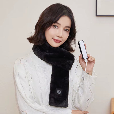 USB Rechargeable Electric Heating Scarf - Adjustable 3-Temperature Levels, Washable Winter Neck Cover