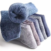 5 Pairs Thick Wool Thermal Socks – Unisex Winter Warm Cotton Blend, Cozy Christmas Socks for Cold Weather, Durable & Moisture-Wicking, Fits Sizes 6-12