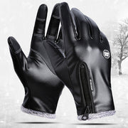 Men'S Winter Warm Leather Gloves Non-Slip Windproof Driving Touch Screen Gloves